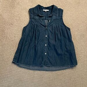 Frame denim frayed edge sleeveless button up Small